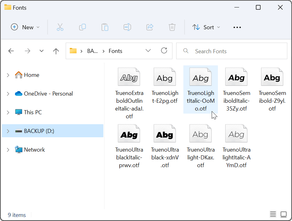 Instalar o desinstalar fuentes en Windows 11