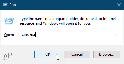 Abra la ventana del símbolo del sistema en Windows 10