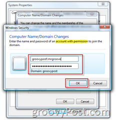 Windows 7 o Vista Únase a un dominio de Active Directory AD