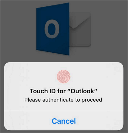 Touch ID Outlook iPhone