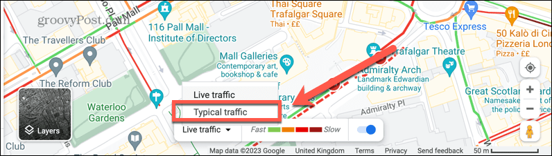 tráfico típico de Google Maps