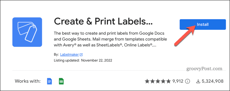 Instalar el complemento de etiquetas en Google Docs