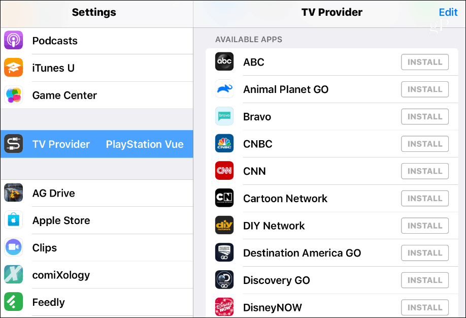 Proveedor de TV iOS Aplicaciones disponibles