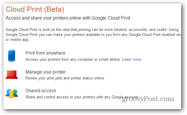 Imprima desde el Nexus 7 a través de Google Cloud Print
