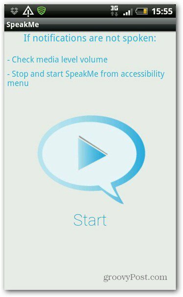 SpeakMe para Android Inicio