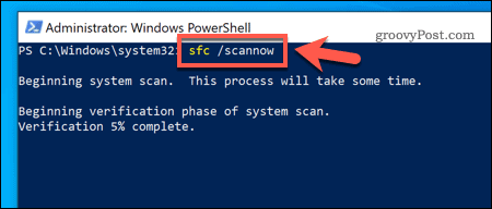 Usando la herramienta SFC en Windows 10