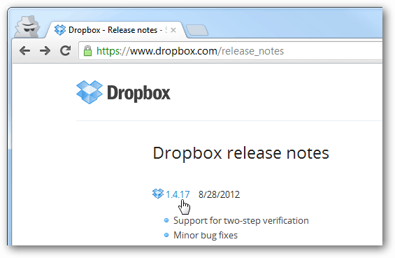 Notas de lanzamiento de Dropbox para cada versión