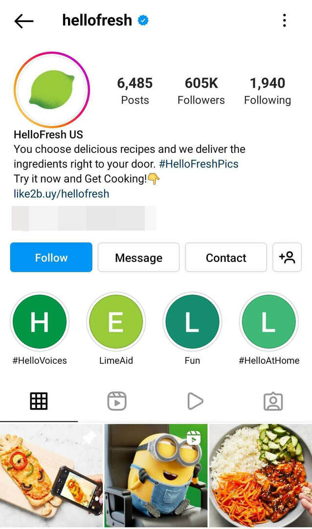 cómo-instagram-grid-pinning-feature-marketing-limited-time-ofer-hellofresh-step-1