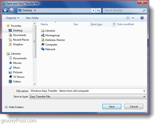 Herramienta de transferencia fácil de Windows 7 - Guía rápida