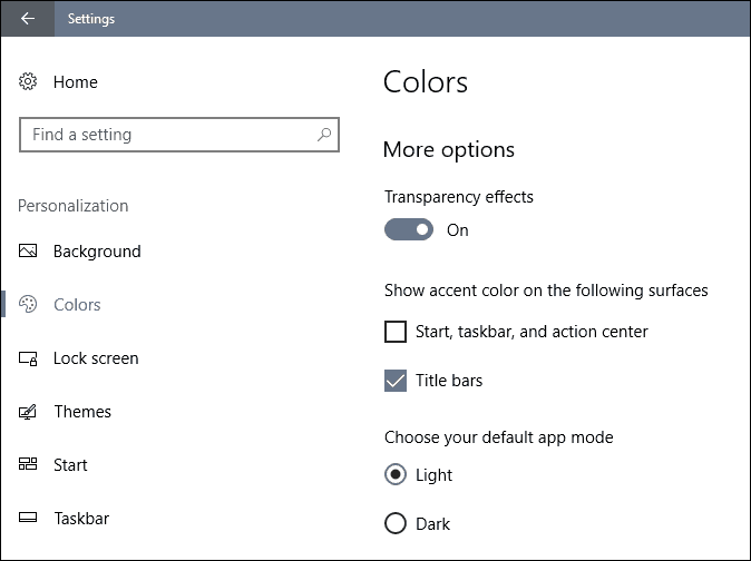 los creadores personalizados de windows 10 actualizan los colores