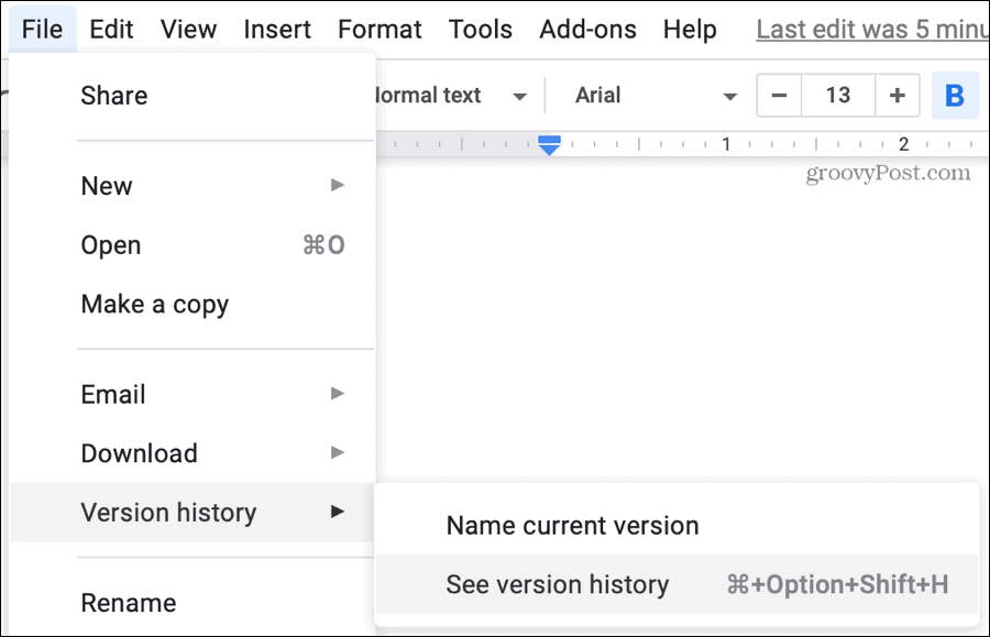 Ver historial de versiones en Google Docs