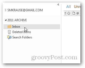 cómo crear un archivo pst para Outlook 2013 - nueva bandeja de entrada de carpeta