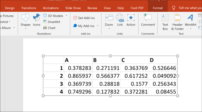 Datos de Excel como un objeto en PowerPoint