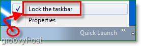 Desbloquee la barra de tareas en Windows 7