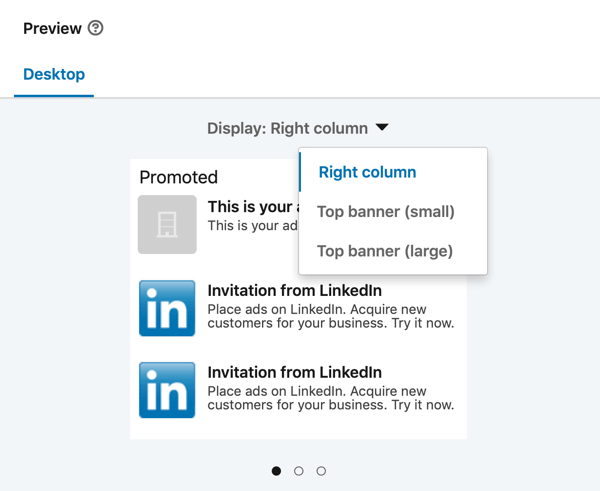 Cómo crear un anuncio de texto de LinkedIn, paso 13, vista previa del anuncio