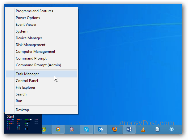 Menú de usuario avanzado de Windows 8