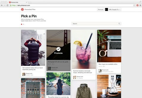 Pinterest te permite seleccionar la imagen y las palabras clave para tus campañas de Pines promocionados. 