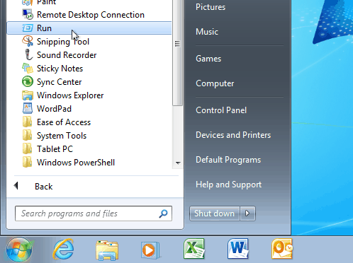 Menú de inicio de Windows 7