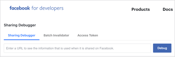 Use la herramienta Debugger para asegurarse de que Facebook esté obteniendo la imagen de vista previa del enlace de Facebook correcta.
