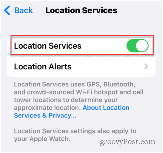 Servicios de ubicación de iPhone