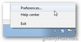 preferencias de Dropbox