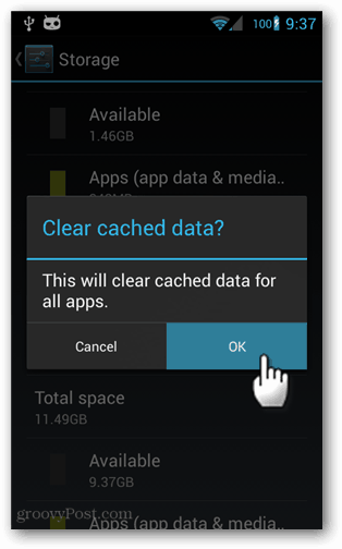 Cómo borrar todos los datos de la aplicación en caché en Android 4.2+