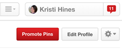 botón de promoción de pinterest