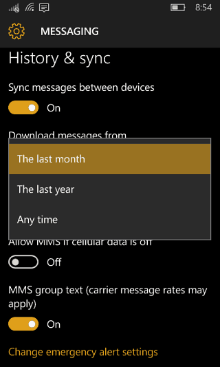 2 mensajes de copia de seguridad de windows 10 mobile