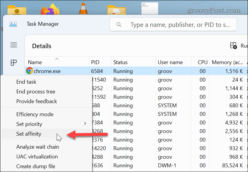 Uso de la CPU de la aplicación en Windows 11