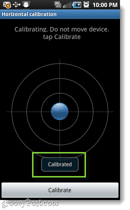 pantalla de calibración de Android completa
