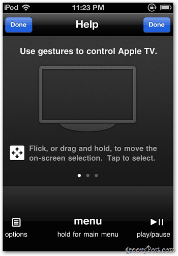 Control remoto en iPod touch