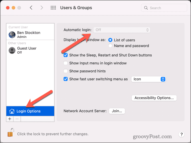 Permitir inicio de sesión automático en Mac
