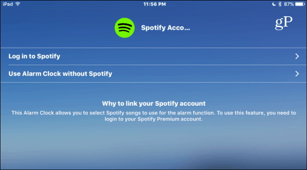 Alarma de Spotify