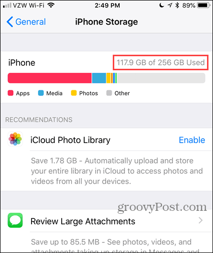 Descargar aplicaciones no utilizadas que no estén en la configuración de almacenamiento de iPhone