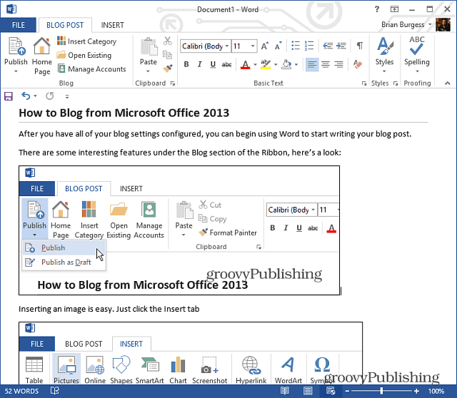 Cómo crear y publicar publicaciones de blog de Word 2013 o 2016