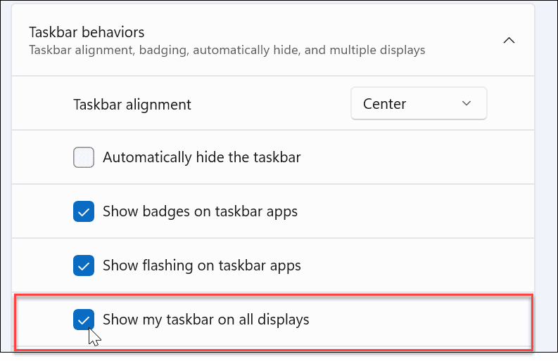 mostrar la barra de tareas en todas las pantallas