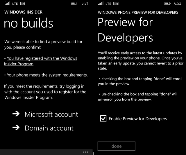 Vista previa de Windows Phone 10 para admitir dispositivos de 512 MB