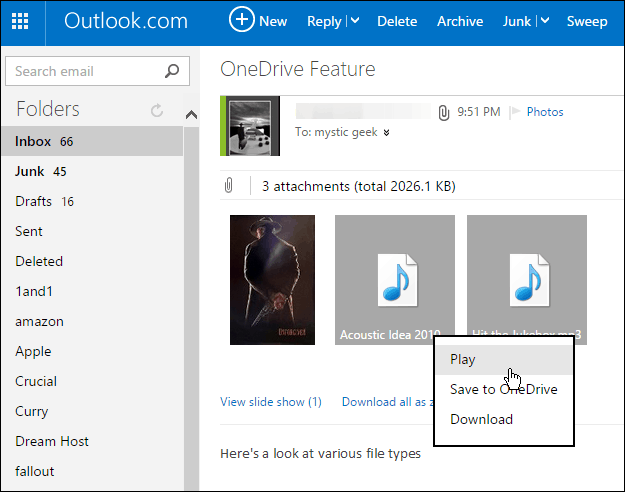 Guarde los archivos adjuntos de Outlook.com en OneDrive con un clic