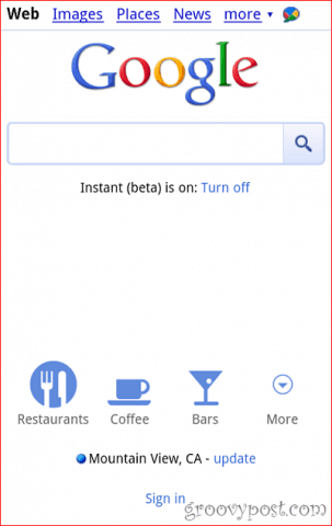 botones de ubicación móvil de google