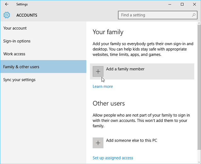 Cuentas de Windows 10