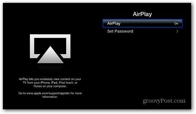 AirPlay habilitado Apple TV