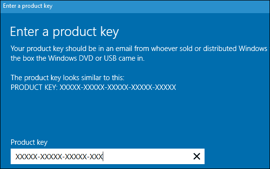 Cambiar clave de producto de Windows 10