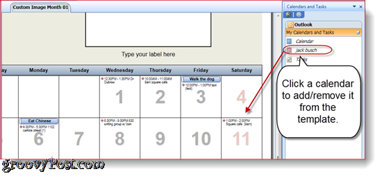 Impresión de calendarios de Outlook de Overlain