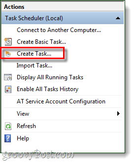 Crear una tarea de Windows 7