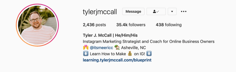 Tyler J. McCall biografía de Instagram