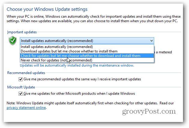 Hacer que Windows 8 muestre una notificación de escritorio para actualizaciones