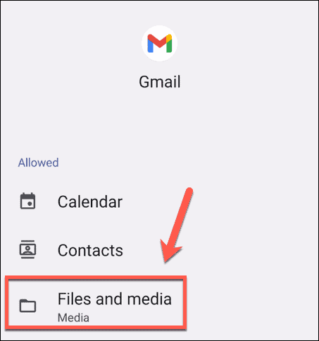 Configuración de archivos y medios de Gmail de Android