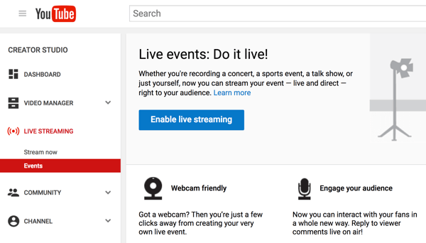 Configure Hangouts en vivo con YouTube Live para realizar su entrevista en video.