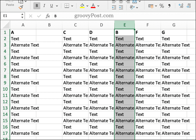 Sobrescribir una columna de Excel