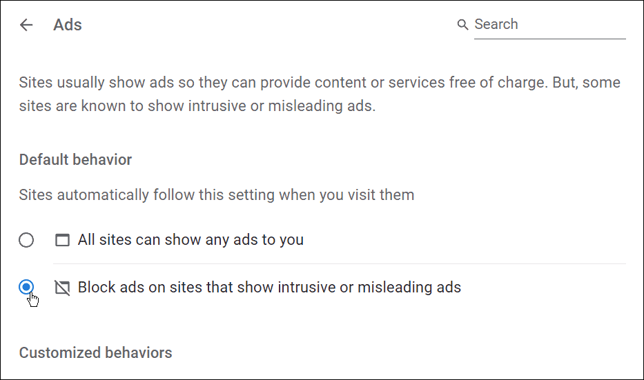 bloquear anuncios engañosos en Chrome